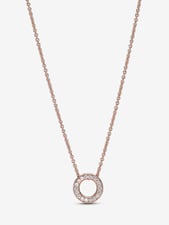 Logo Pavé Circle Collier Necklace
