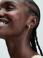 Treated Freshwater Cultured Pearls Open Hoop Earrings