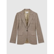 River Single-Breasted Check Blazer