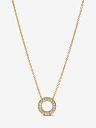 Pandora Logo Pavé Circle Collier Necklace