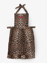 Frilled Leopard Print Apron