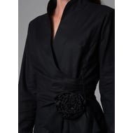 Barbara Black Evening Blouse With Bow 