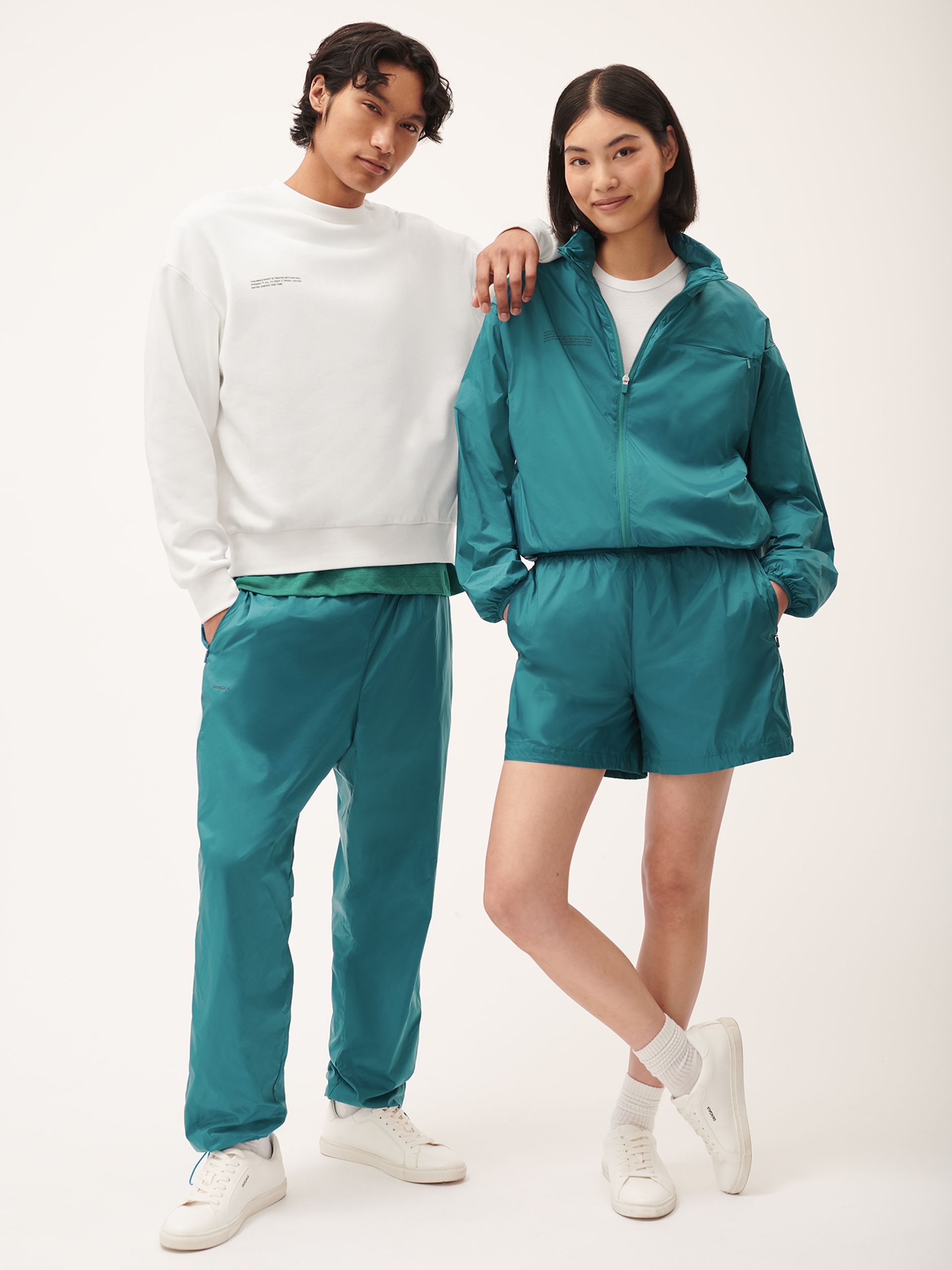models wearing pangaia recycled sportswear collection 