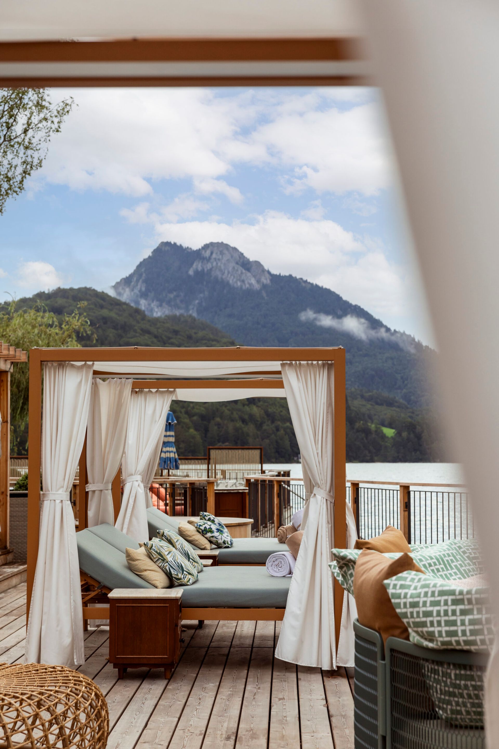 day beds on lake fuschl at rosewood hotel 