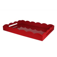 Burgundy Large Lacquered Scalloped Tray 
