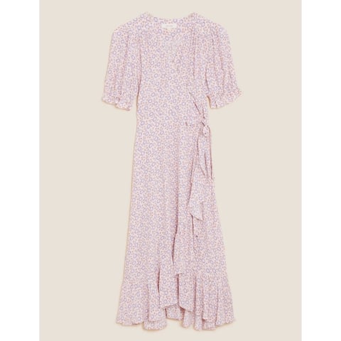 Nouveau EX m&s doublé en coton mélangé joli imprimé floral Midi Robe Taille 6-24 B Nouveau EX m&s doublé en coton mélangé joli imprimé floral Midi Robe Taille 6-24 B