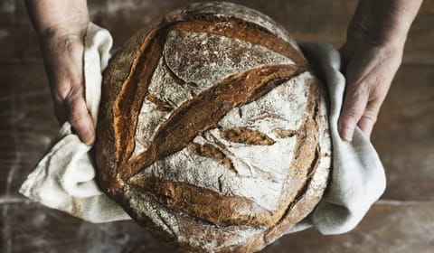 Homemade sourdough bread food photography recipe idea