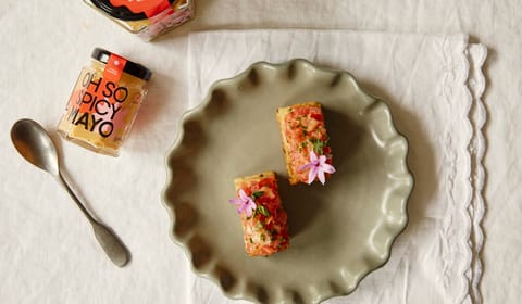 Nojo London_Oh So Spicy Mayo with Spicy tomato ‘tuna’ tartar by Kim Lightbody Holy Carrot x Nojo