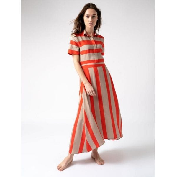 Saint and Sofia Regent Shirt Dress in Mandarin