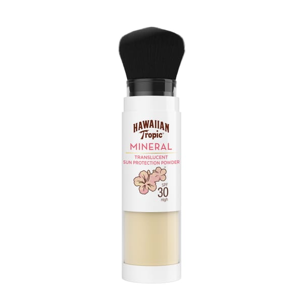 Hawaiian Tropic Mineral Skin Nourishing Sunscreen Powder Brush, SPF 30