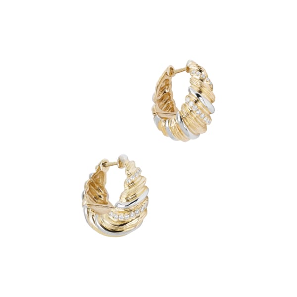 Gaufrette diamond earrings By Yvonne Leon
