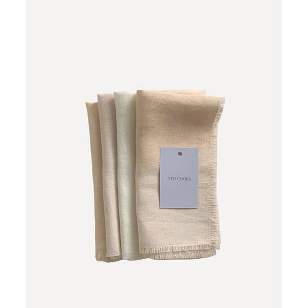 VED COOKS Naturally Dyed Assorted Pastel Napkins - Set of Four