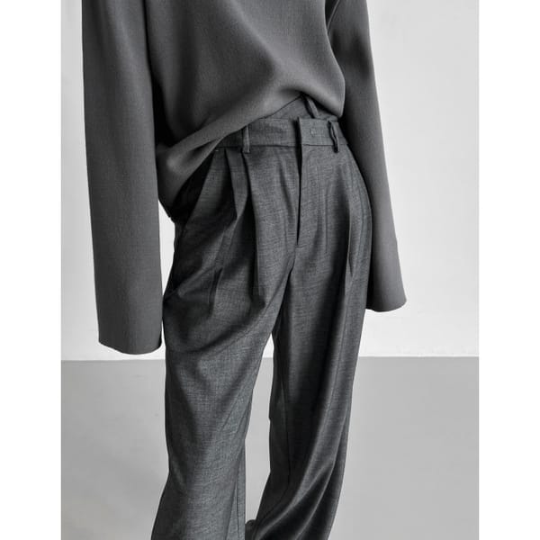 marcela london Wide Leg Asymmetric Waist Trousers Graphite