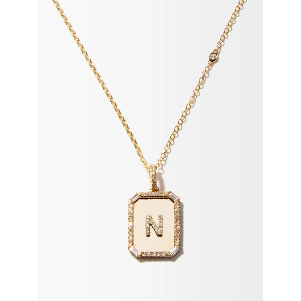 matchesfashion SHAY Initial diamond & 18kt gold necklace