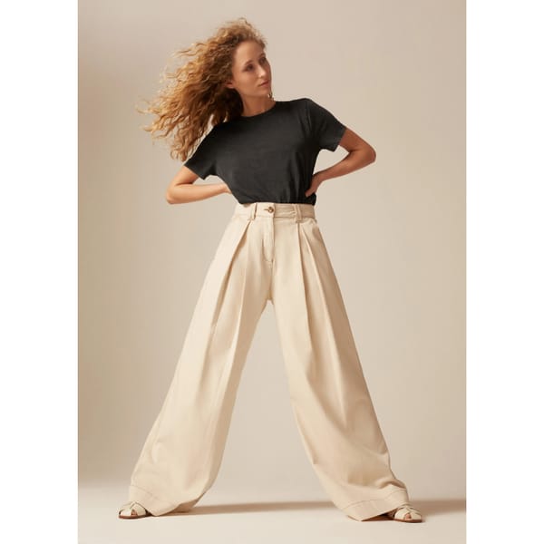 ME + EM Super Wide-Leg Soft Twill Trouser