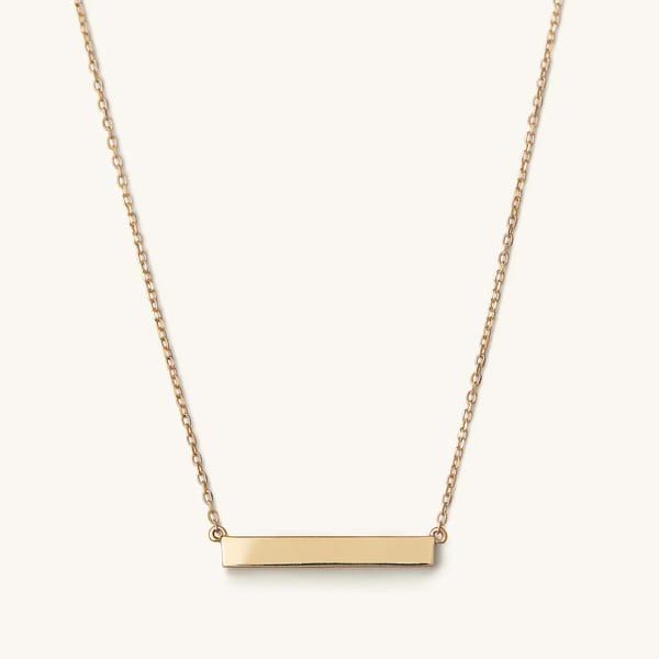 mejuri Horizontal Engravable Bar Necklace