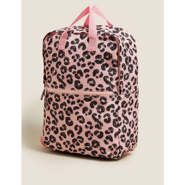 M&S Kids' Water Repellent Leopard School Backpack