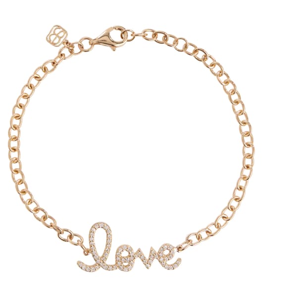 mytheresa SYDNEY EVAN Love 14kt yellow gold and diamonds chainlink bracelet £ 1,243