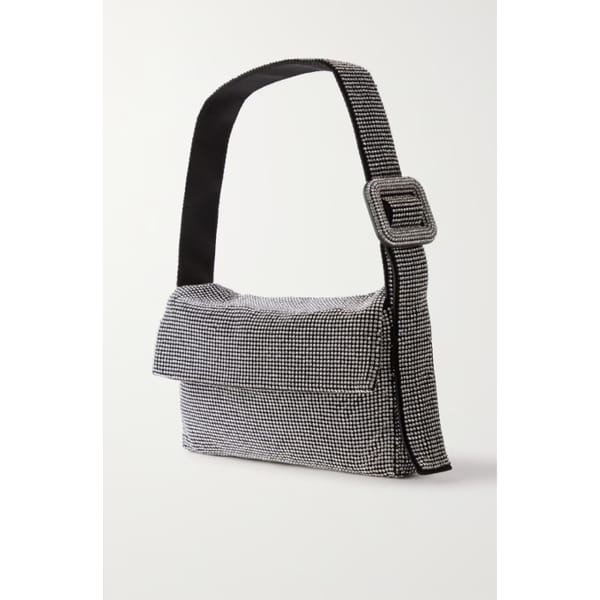 BENEDETTA BRUZZICHES Vitty small crystal-embellished satin shoulder bag