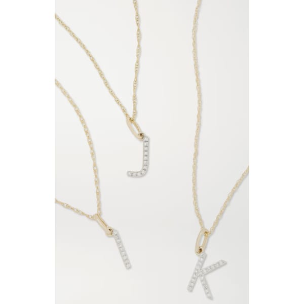 NETAPORTER STONE AND STRAND Alphabet 9-karat gold diamond necklace 1