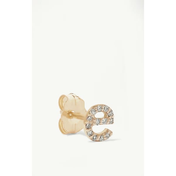 netaporter STONE AND STRAND Alphabet gold diamond single earring