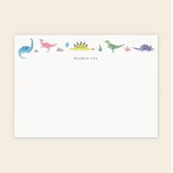 papier Bright Dinosaurs Notecard Set