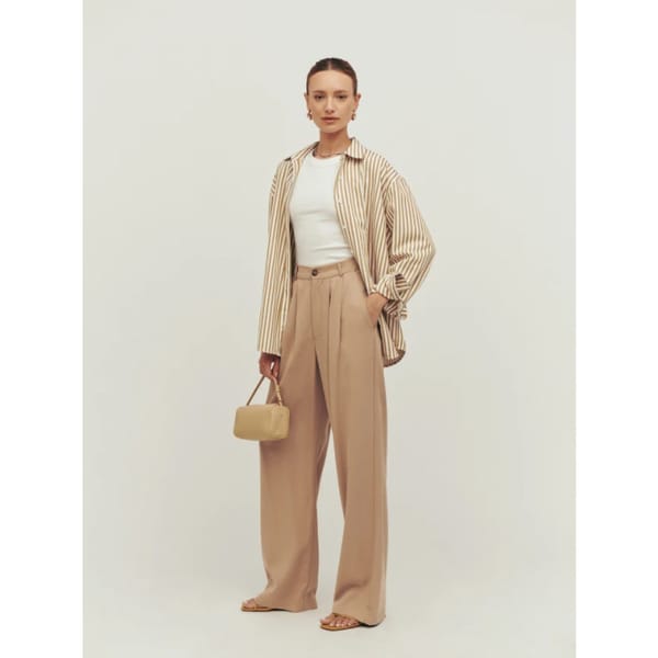 Reformation- Petites Mason Pant in Khaki