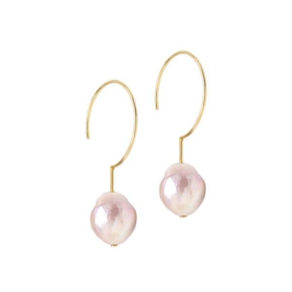 Simple hoops with freshwater pearls By Joanna Jablko
