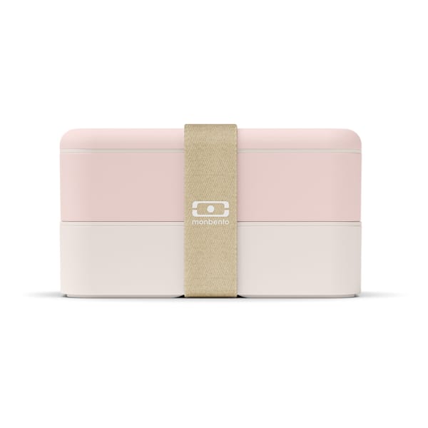 small able MONBENTO Bento Original 2 Airtight Compartments Pale pink