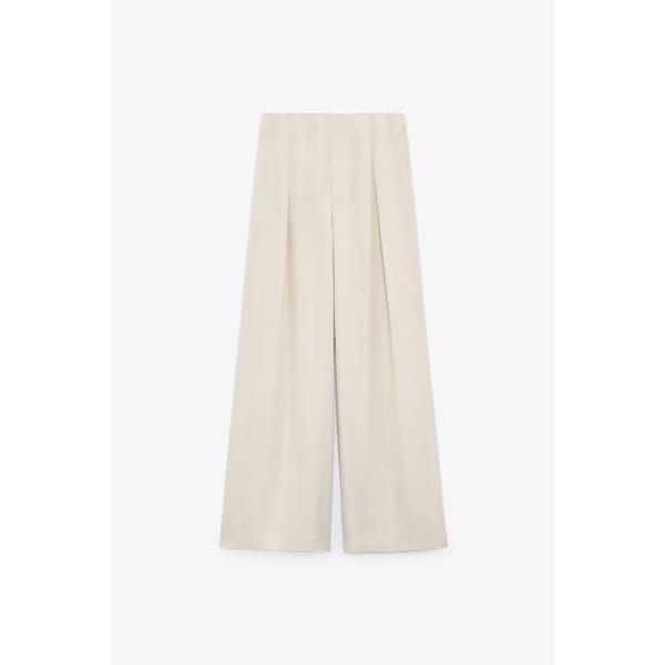 zara FULL-LENGTH SATIN TROUSERS
