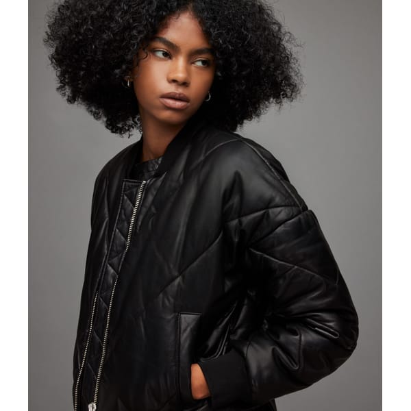 BAILEY CROPPED LEATHER PUFFER JACKET