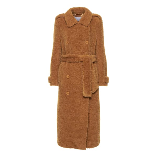 FW22 STAND STUDIO TOWA FAUX FUR TRENCH COAT