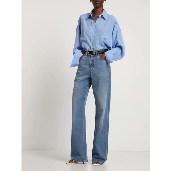 THE FRANKIE SHOP GEORGIA STRIPED COTTON POPLIN SHIRT