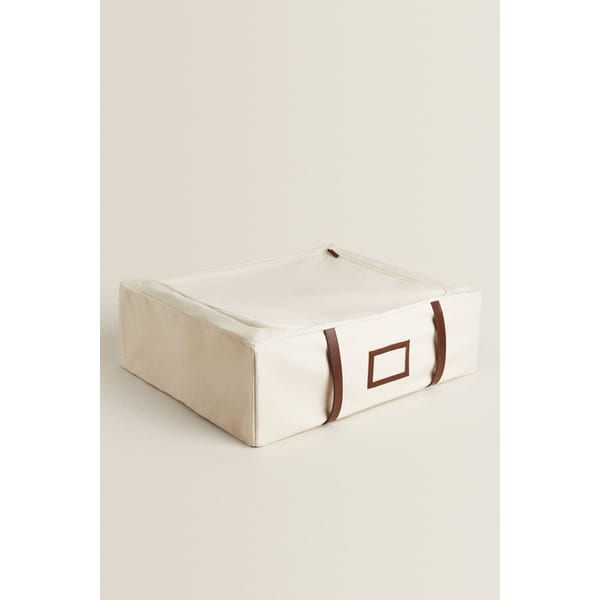 zara home CANVAS AND LEATHER ORGANISER BOX