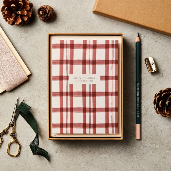 Katie Leamon Red Checked Christmas Cards