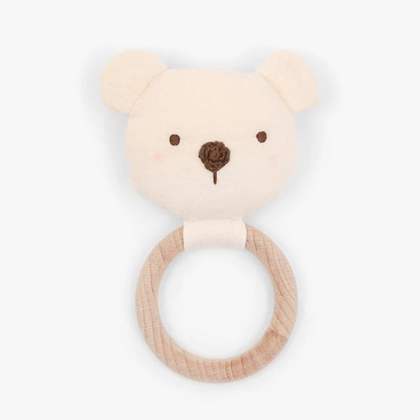 Albetta Bear Muslin Ring Rattle