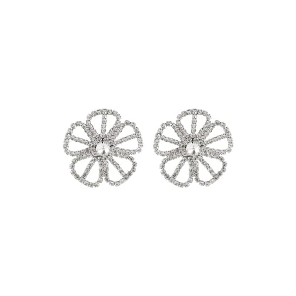Crystal-embellished Flower Earrings