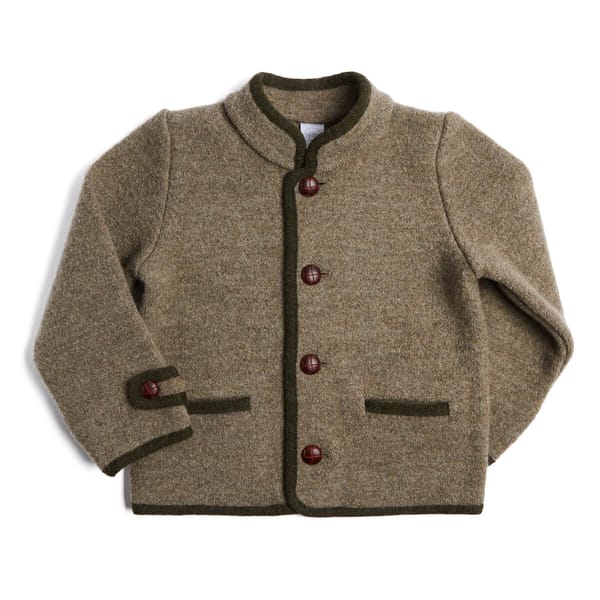 AUSTRIAN SINGLE BREASTED CONTRAST TRIM JACKET IN BROWN