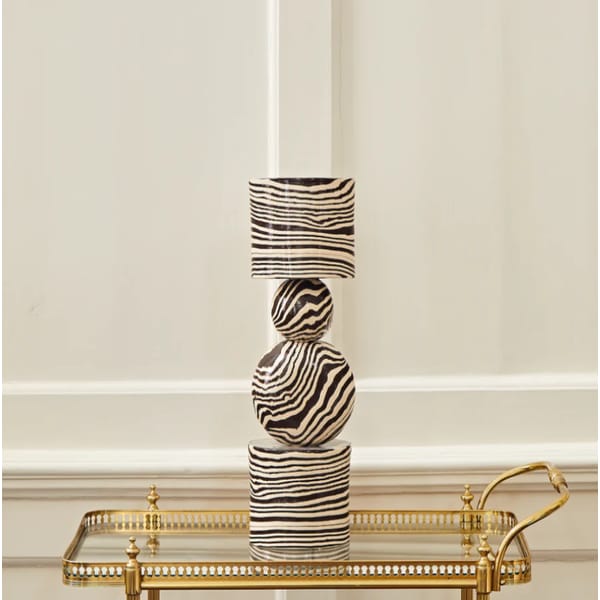 BROWN & WHITE CERAMIC _UP_ LAMP