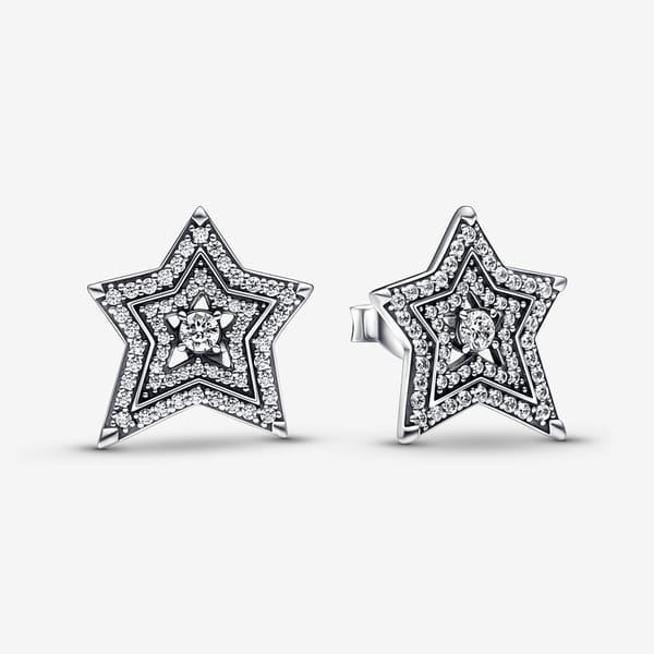 Pandora Celestial Asymmetric Star Stud Earrings 2
