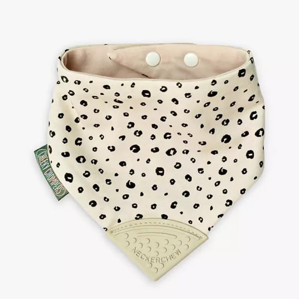 Cheeky Chompers Neckerchew Baby Teething Dribble Bib, Leopard Spot