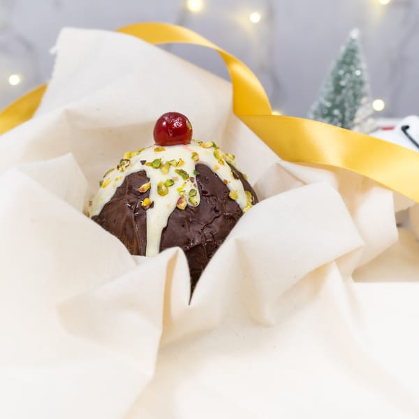 Giant Christmas Pudding Brownie Ball