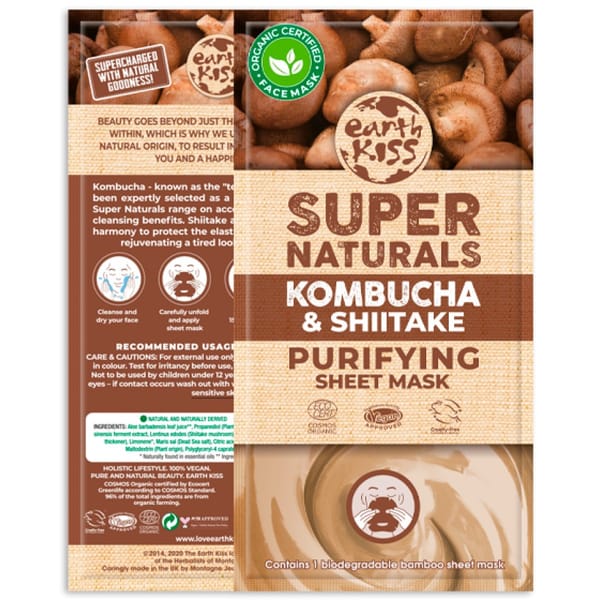 Earth Kiss Super Naturals Kombucha & Shiitake Purifying Sheet Mask 10g