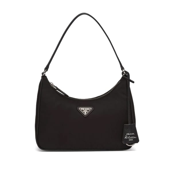 farfetch Prada logo-plaque mini bag