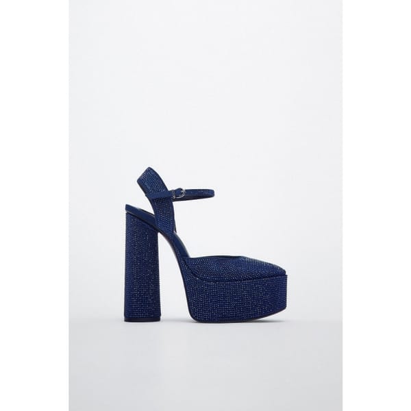 High-heel Platform Shoes With Rhinestones