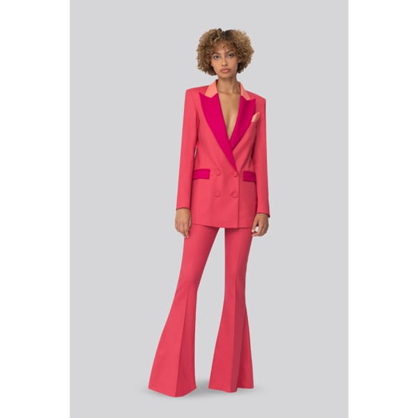 hebe studio The Geranium _ Cyclamen Wool Bianca Blazer and pants