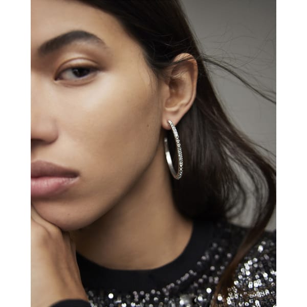 Jeta Studded Large Hoop Earrings