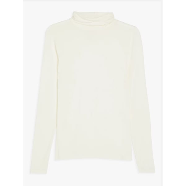 john leiws Heat Generating Long Sleeve Roll Neck Thermal Top, Ivory