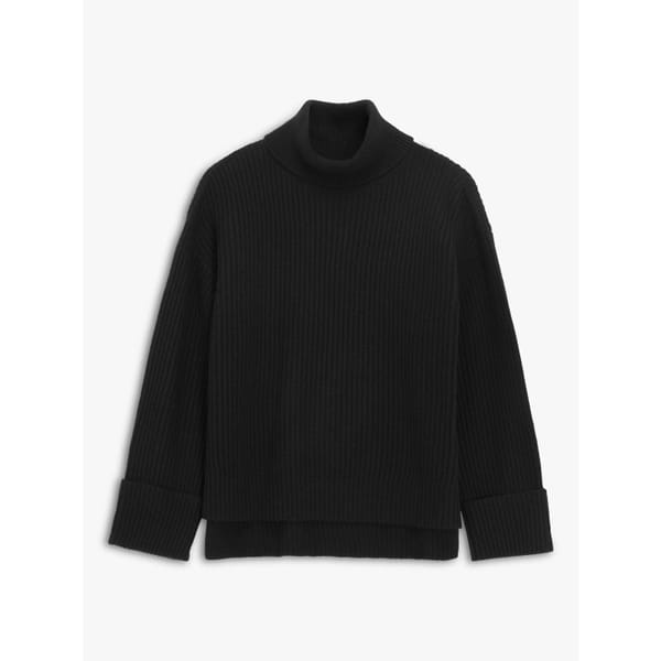 john lewis Kin Lofty Plain Roll Neck Jumper, Black