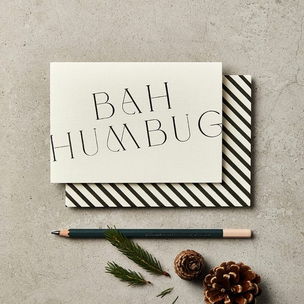 ‘BAA HUMBUG’ HANDPRINTED CARD